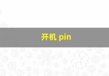 开机 pin